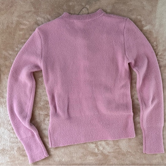Zara Pink Knit Cardigan Jewel Pearl Buttons Size M - Picture 3 of 9